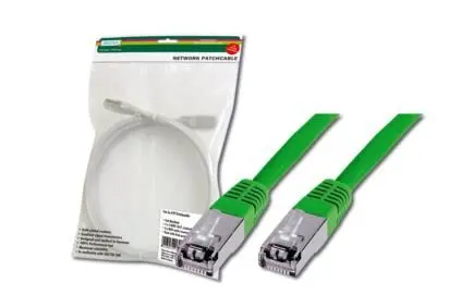 DIGITUS DK-1521-030/G Patch Kablo, F-UTP, CAT. 5E, 3 metre, AWG 26/7, Yeşil Renk, 3P sertifikalı