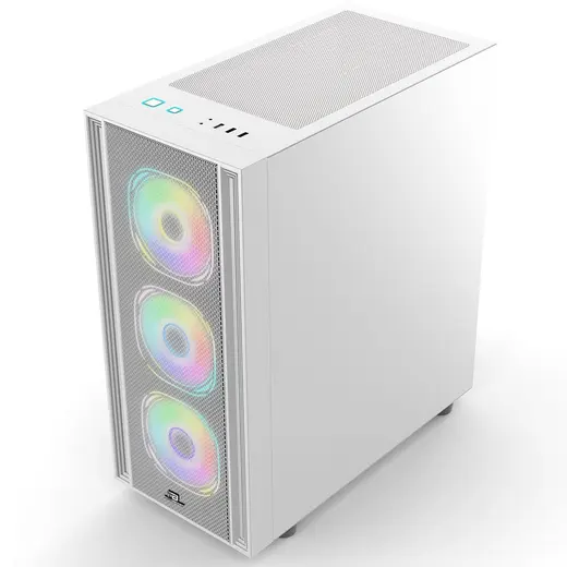 POWERBOOST X-12W 4-ARGB Fanlı Gaming Mid-Tower PC Kasası Beyaz görseli 2