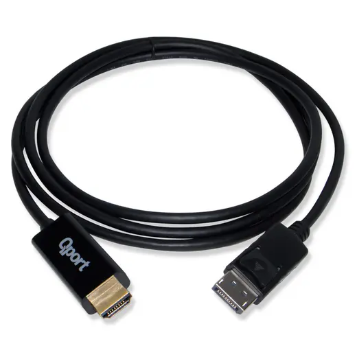 Qport Q-DPH DP(M) to HDMI(M) 1.80m 4K Destekli Çevirici Kablo alternatif görünüm