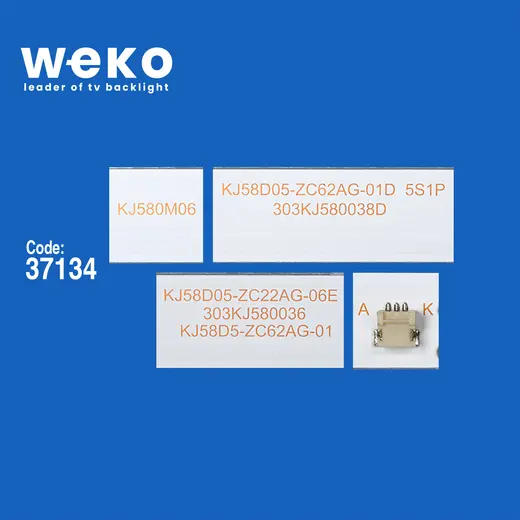 WKSET-6406 37134X10 KJ58D05-ZC22AG-06E 303KJ580036E 10 ADET LED BAR alternatif görünüm