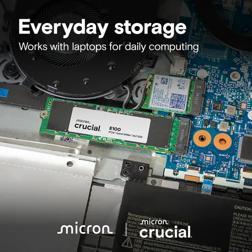 CRUCIAL 2TB E100 CT2000E100SSD8 5000-4500MB/s M2 NVME GEN4 Disk görseli 1