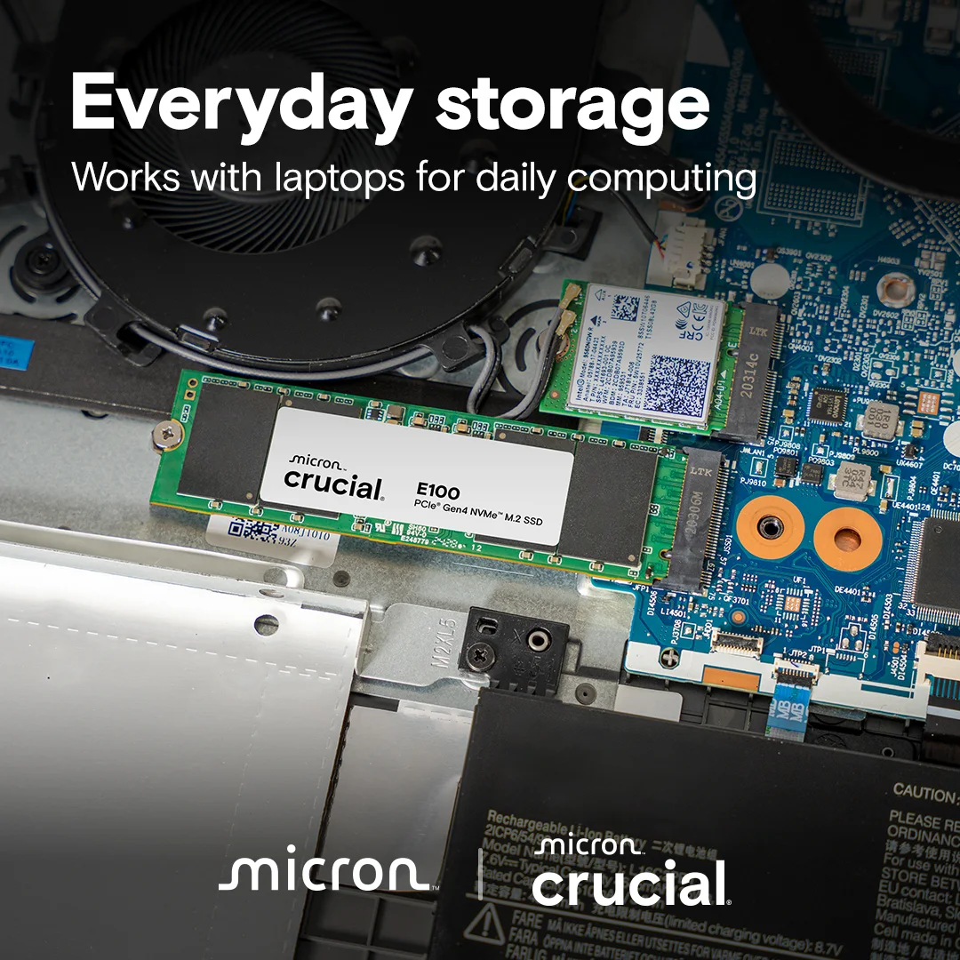 CRUCIAL 2TB E100 CT2000E100SSD8 5000-4500MB/s M2 NVME GEN4 Disk