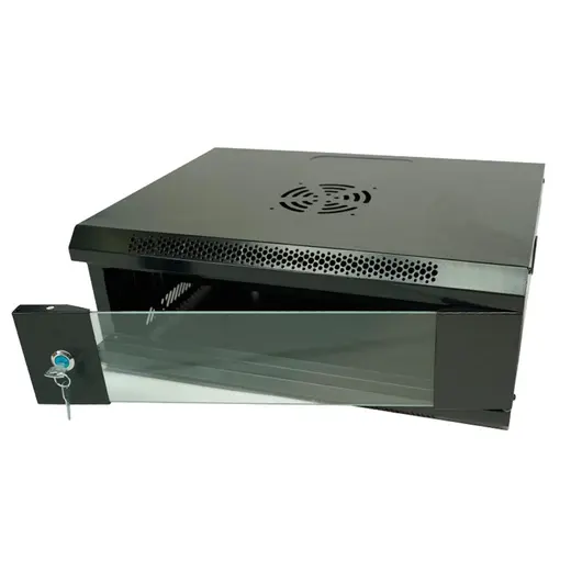 Racksan ML-6404S 4U Duvar Tipi Kabinet (200-530-400) Raf+Fan+Priz alternatif görünüm