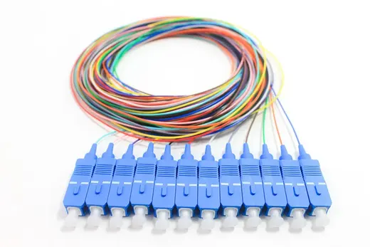 12 CORE - RENKLI SC UPC SM 9/125 PIGTAIL - 1 MT alternatif görünüm