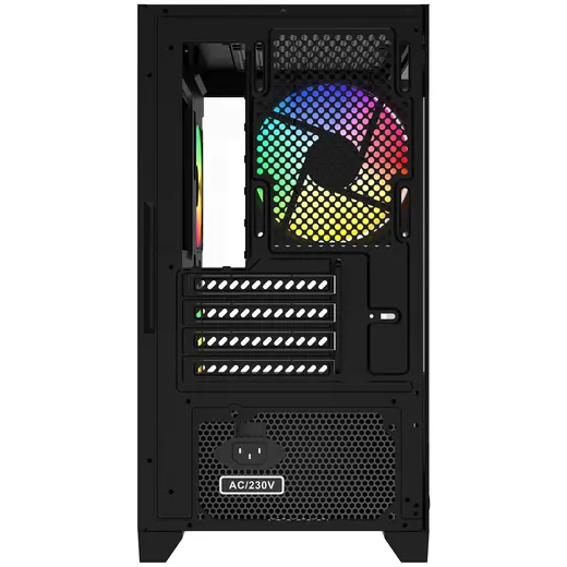 GAMEBOOSTER 600W GB-M6001B 4-Rainbow Fanlı Gaming Mid-Tower PC Kasası görseli 1