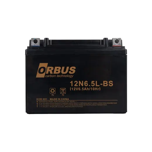 ORBUS 12N6.5L-BS 12V 6.5A MOTOSİKLET AKÜSÜ (139 X 66 X 100 MM) (2.05KG) alternatif görünüm