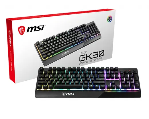 MSI Q TR Vigor GK30 RGB Mekanik Hisli Siyah Oyuncu Klavyesi görseli 3