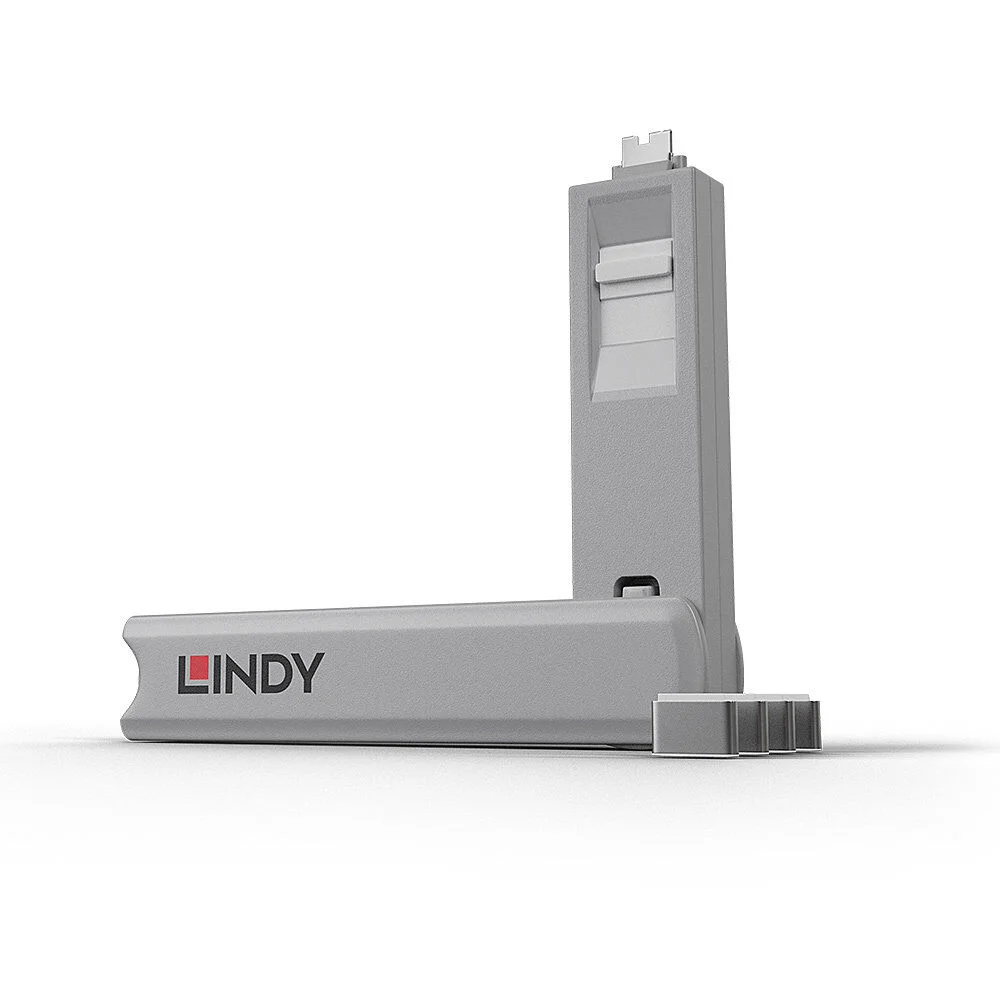 LINDY LIN-40427 USB C Port Blocker, 4pcs + Key, White
