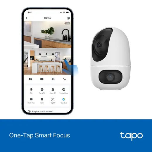TP-LINK 3MP Çift Lensli Wıfı Kablosuz Pan/Tilt IP Kamera Tapo C245D görseli 5