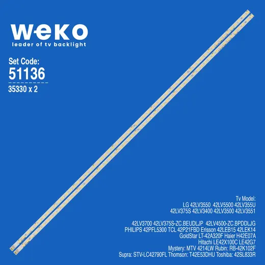 WKSET-6136 35330X2 42T11-06A 2 ADET LED BAR (60LED)