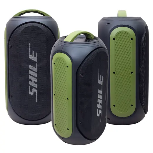 SHILE SL-2019A EL MİKROFONLU-2 MİK GİRİŞ-2 GİTAR GİRİŞLİ KUMANDALI USB+SD+BT IŞIKLI ŞARJLI SEYYAR ANFİ görseli 3