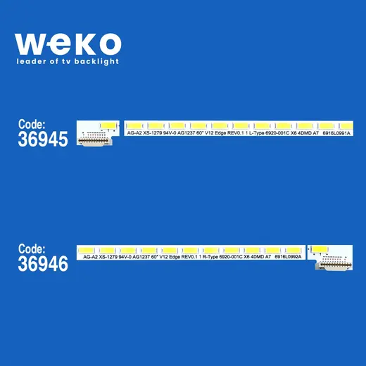 WKSET-6243 36945X1 36946X1 60 V12 EDGE REV0.1 1 L/R TYPE 2 ADET LED BAR (80LED) alternatif görünüm