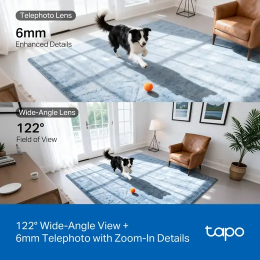 TP-LINK 3MP Çift Lensli Wıfı Kablosuz Pan/Tilt IP Kamera Tapo C245D görseli 8