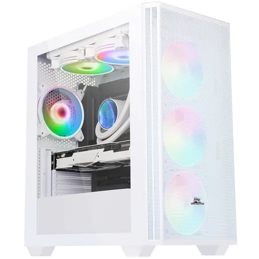 POWERBOOST PB-P2252BW 4-ARGB Fanlı Gaming Mid-Tower PC Kasası Beyaz görseli 5