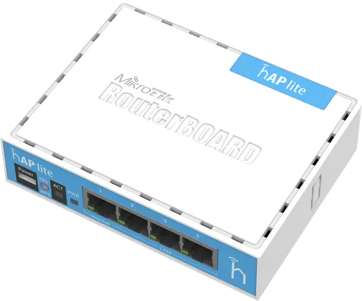 Mikrotik RB941-2nD hAP Lite 2x2 Mimo 2.4 Ghz 802.b/g/n Wifi AP L4