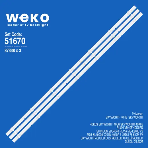 WKSET-6670 37338X3 SHINEON 2D04040 REV.A MS-L2405 V2 3 ADET LED BAR