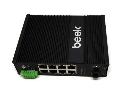 BEEK BN-ISW-1082PG Yönetilemeyen L2 Endüstriyel PoE Switch 8 x 10/100/1000T IEEE802.3af/at PoE+ port alternatif görünüm