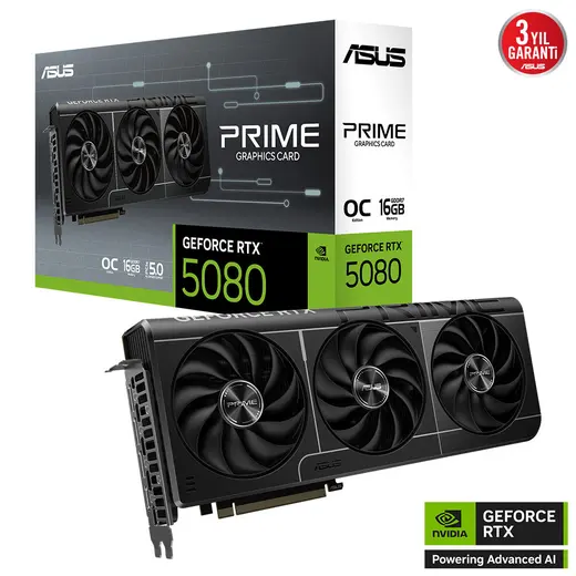 ASUS RTX5080 16GB PRIME RTX5080-O16G GDDR7 256bit HDMI DP PCIe 5.0 görseli 8
