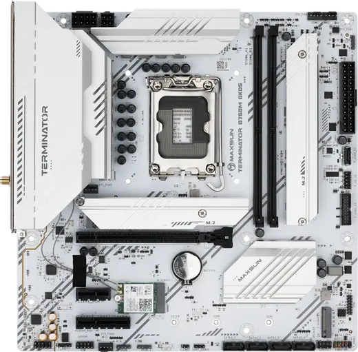 MAXUN TERMINATOR B760M GKD5 ICE DDR5 HDMI-DP PCIE 4.0 1700p mATX BEYAZ görseli 5