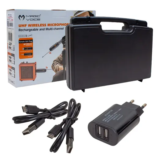 MAGICVOICE MV-19593 UHF GİTAR TİP KABLOSUZ MİKROFON SET (MİKROFON XLRLİ) görseli 3