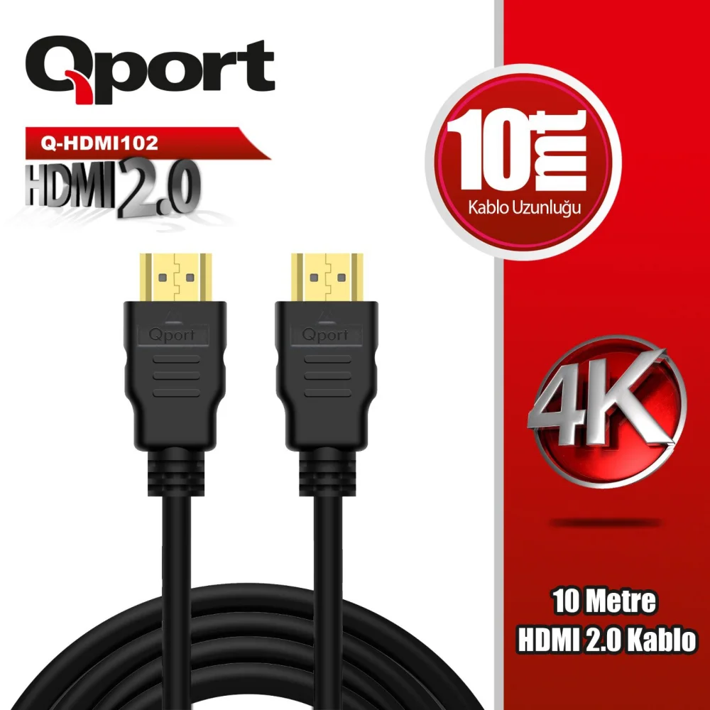 Qport Q-HDMI102 10m Hdmi Kablo