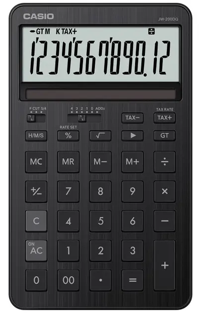 Casio JW-200DQ-BK 12 Hane Siyah Masa Üstü Hesap Makinesi