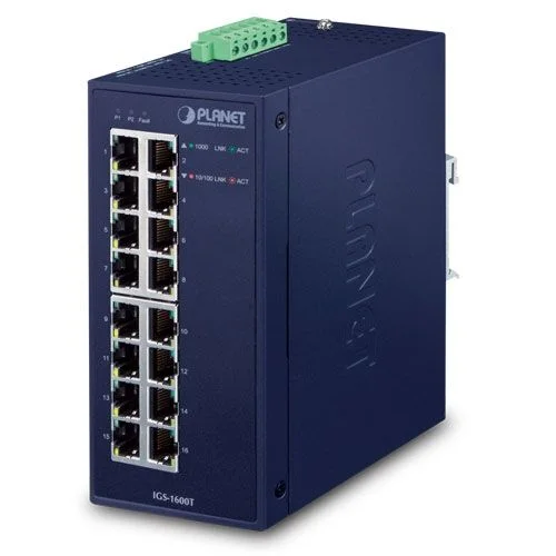 PLANET PL-IGS-1600T Endüstriyel Tip Yönetilemeyen Switch (Industrial Unmanaged Ethernet Switch) 16-Port 10/100/1000T