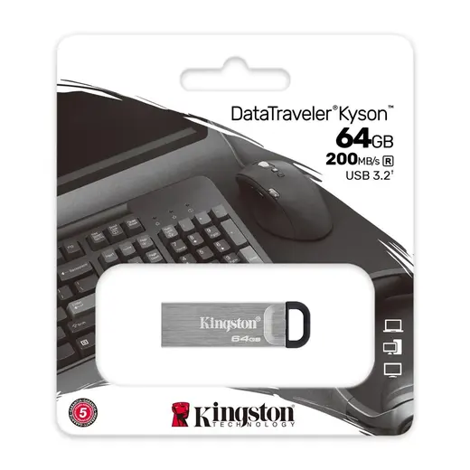 Kingston DTKN-64GB 64GB DataTraveler Kyson 200MB-s Metal USB 3.2 Gen 1 Flash Bellek alternatif görünüm