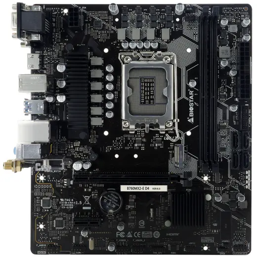 Biostar B760MX2-E Intel 1700p DDR4 4400(OC) HDMI VGA M2 mATX alternatif görünüm