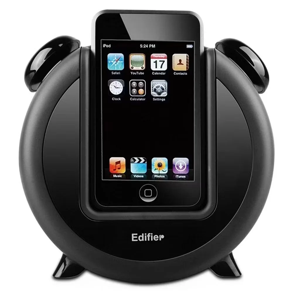EDIFIER Image Series IF200 Plus 6W RMS Retro Çalar Saat Tasarımlı Hoparlör Siyah