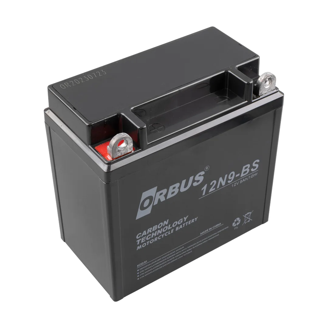 ORBUS 12N9-BS 12 V 9 AH ASİT İÇİNDE KARBON MOTOSİKLET AKÜSÜ (135MMX130MMX75MM) (2.78KG)
