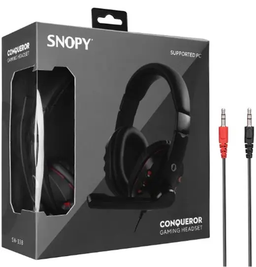 Snopy SN-338 Conqueror Siyah-kırmızı Gaming Oyuncu Mikrofonlu Kulaklık alternatif görünüm