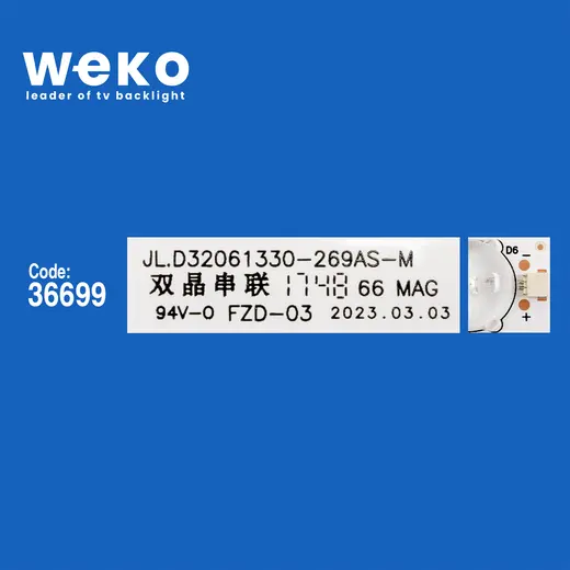 WKSET-5780 36699X2 JL.D32061330-269AS-M 6 LEDLİ 56,5 CM 3V 2 ADET LED BAR alternatif görünüm