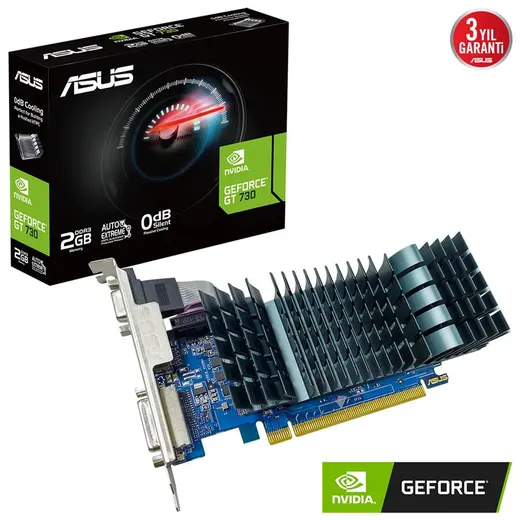 Asus GeForce GT 730 GT730-SL-2GD3-BRK-EVO 2 GB DDR3 64 Bit HDMI DVI VGA 16x Ekran Kartı görseli 1