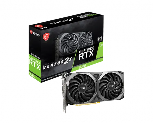 MSI GEFORCE RTX3060 VENTUS 2X 12G OC 12GB GDDR6 192BIT 1XHDMI 3XDP EKRAN KARTI görseli 1