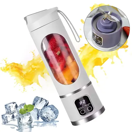 POWERMASTER PM-25963 450ML SHAKEN TAKE KİŞİSEL SMOOTHİE TAŞINABİLİR BLENDER MEYVE SIKACAĞI ŞARJLI BEYAZ