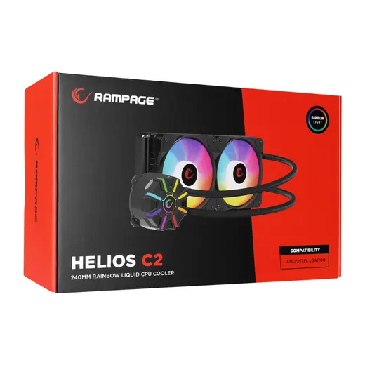 Rampage HELIOS C2 RGB 240mm Siyah Sıvı Soğutma 1851/AM5 görseli 3