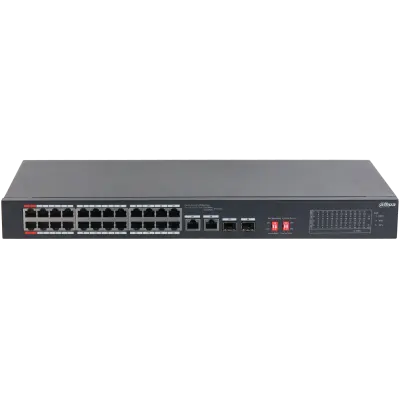 DAHUA 24port PoE 240w 2-SFP 2-Uplink 10/100 Yönetilemez Switch S3226-24ET-240 görseli 2