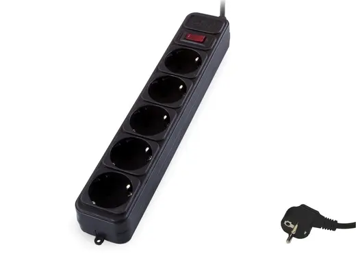 S-LINK SPG3-J-5 5li Siyah 1.5mt 306Joule Akım Koruyuculu Priz alternatif görünüm