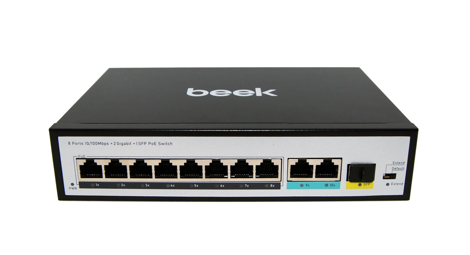BEEK BN-FS-1083P2G1S Yönetilemeyen PoE+ Switch 8 x 10/100BASE-T IEEE802.3af/at PoE+ port (Port başına 30.8 watt)