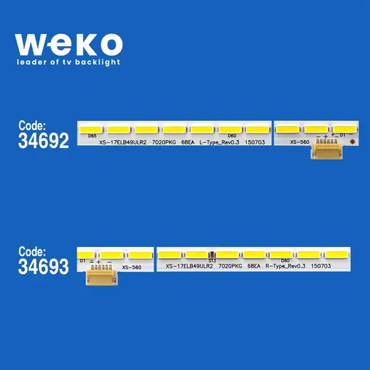 WKSET-5035 34692X1 34693X1 17ELB49ULR2 7020PKG 68EA 2 ADET LED BAR (68LED) alternatif görünüm