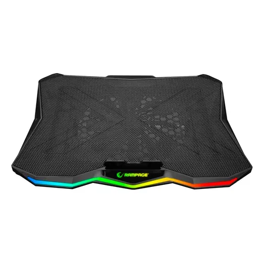 Rampage AD-RC8 SHOWY Siyah 180mm Fan 15''-17'' RGB Işıklı Notebook Soğutucu Stand alternatif görünüm