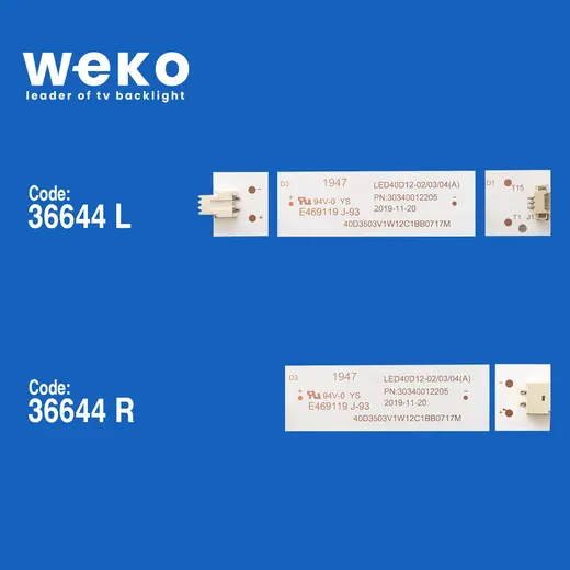 WKSET-5594 36644X4 LED40D12-03(B) LED40D12-ZC14-04 A B 4 ADET LED BAR alternatif görünüm