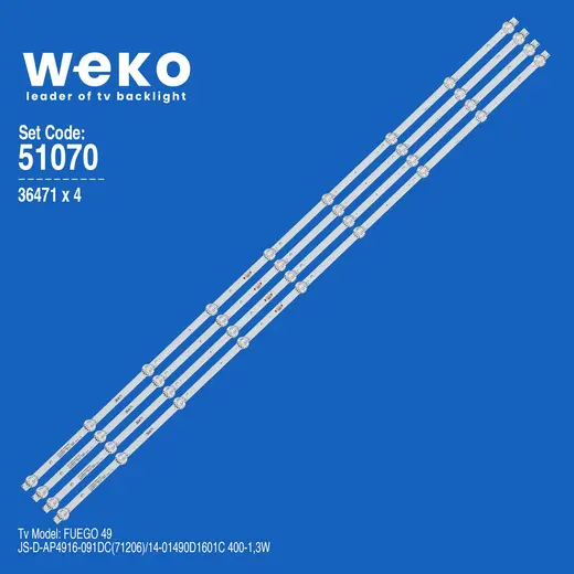 WKSET-6070 36471X4 JS-D-AP4916-091DC (70722A) 4 ADET LED BAR