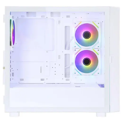 POWERBOOST PB-P4367BW 3-RGB Fanlı LCD Ekranlı Gaming Mid-Tower PC Kasası Beyaz görseli 2