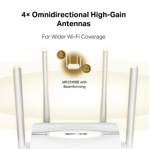 MERCUSYS MR25WBE Wıfı7 BE3600 Dual Band Router görseli 6