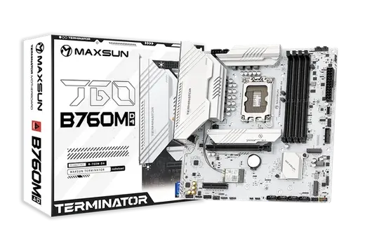 MAXUN TERMINATOR B760M-D4-ICE DDR4 HDMI-DP PCIE 5.0 1700p mATX BEYAZ görseli 5