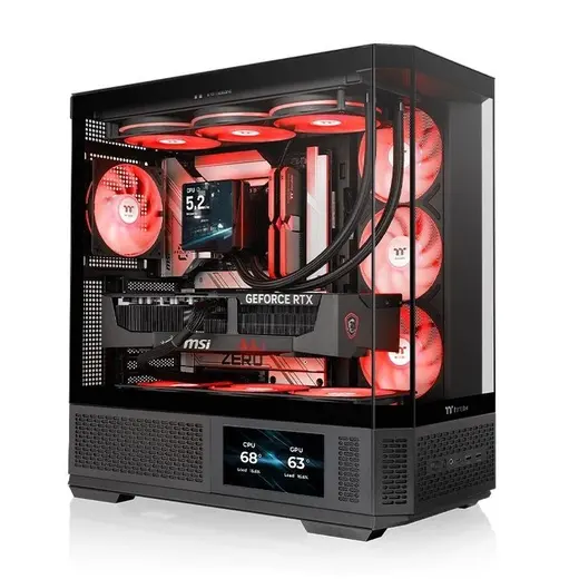 THERMALTAKE 1000W 80+ GOLD VIEW 370 TG CA-31N-10M1WE-00 4-ARGB Fanlı Gaming Mid-Tower PC Kasası görseli 6