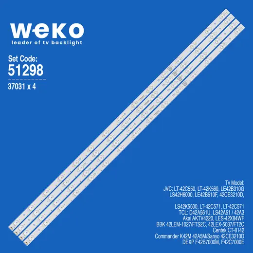WKSET-6298 37031X4 LED42D15-01 (C) 3034201520V 4 ADET LED BAR