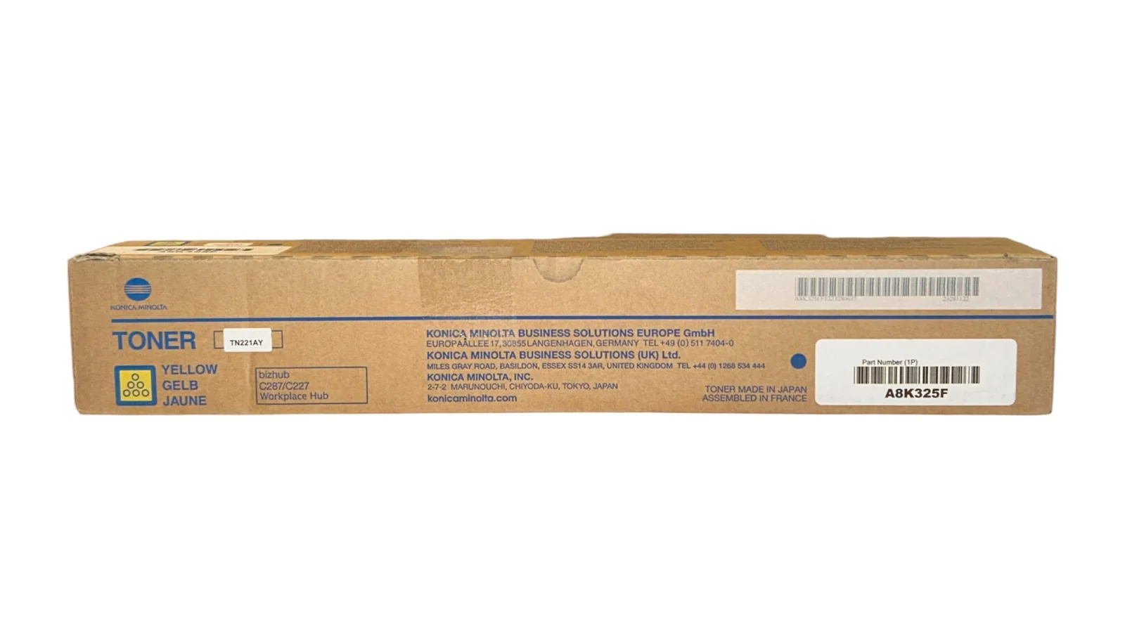 Minolta TN-221 Orjinal Lower Sarı Toner Bizhub C227 C287
